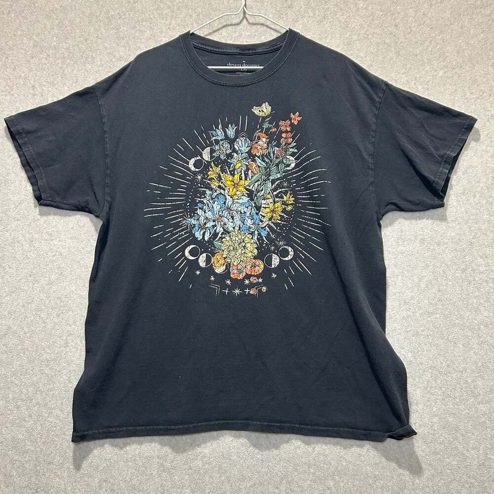 Desert Dreamer PacSun Black Celestial/Floral Print T-Shirt, One Size